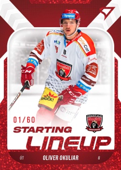 Oliver Okuliar Hradec Kralove Tipsport ELH 2022/23 SportZoo 2. serie Starting LINEUP 2nd PERIOD /60 #SL-30